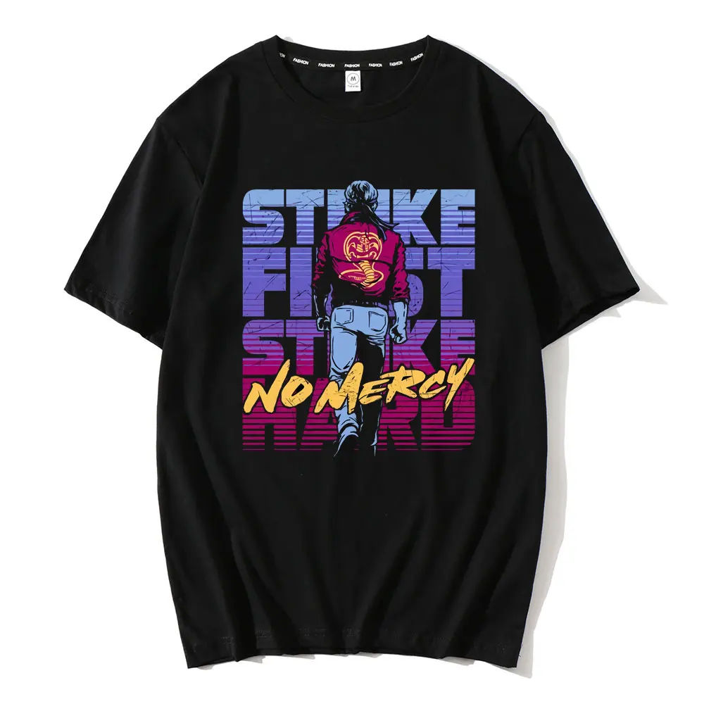 

Unisex brand 100% cotton Cobra Kai T Shirt Snake Karate Dojo Anime Tshirts Casual Fitness EU 100% Cotton Tops Tee Fashion Pure