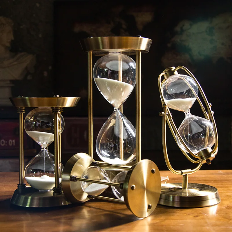 

Металлические песочные часы в европейском стиле ретро для дома и офиса, винтажное украшение, креативные песочные часы с таймером, украшения...