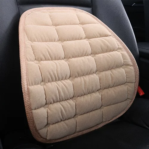 beige Автомобильная подушка под поясницу, стиль, зимняя плюшевая подушка под поясницу, автомобильные аксессуары для сидений, автомобильная поясная подушка для спины - Название цвета: beige