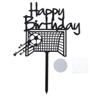 Украшения для торта, футбольный акриловый Топпер для торта, креативный футбол Топпер для торта С Днем Рождения для мальчиков, день рождения, спортиввечерние