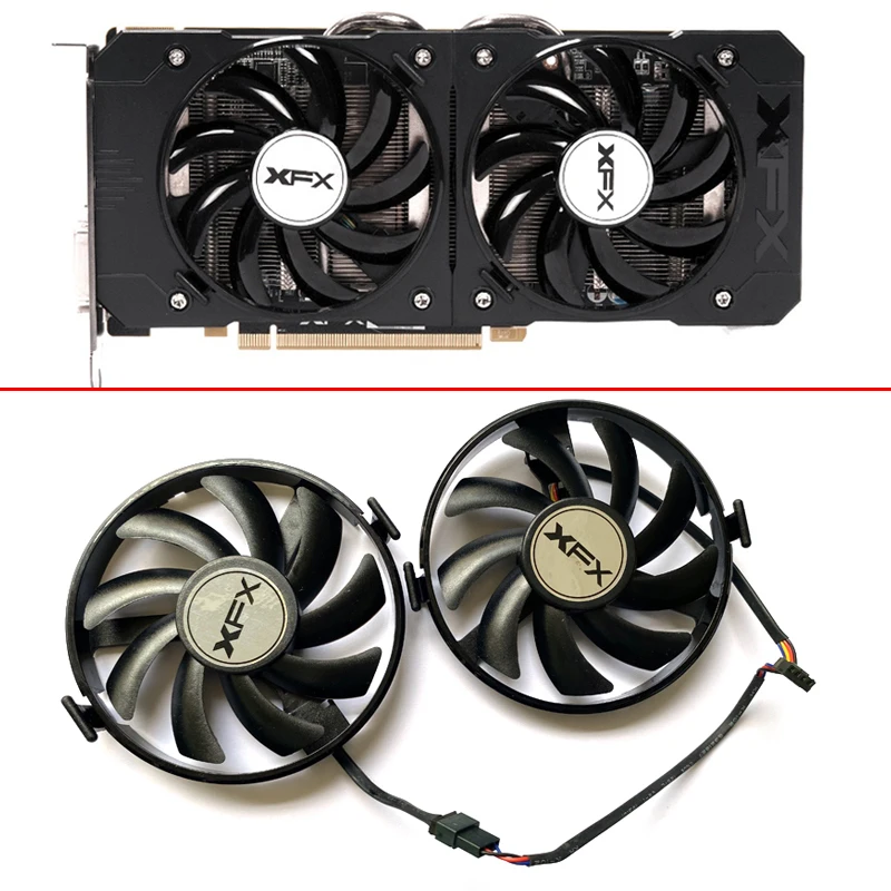 2PCS FDC10U12S9-C Cooler Fan Replace RX460 For XFX Radeon  R9 380 380X R9 370 370X RX460 560 R7 350 360 370 Graphics Card Fans