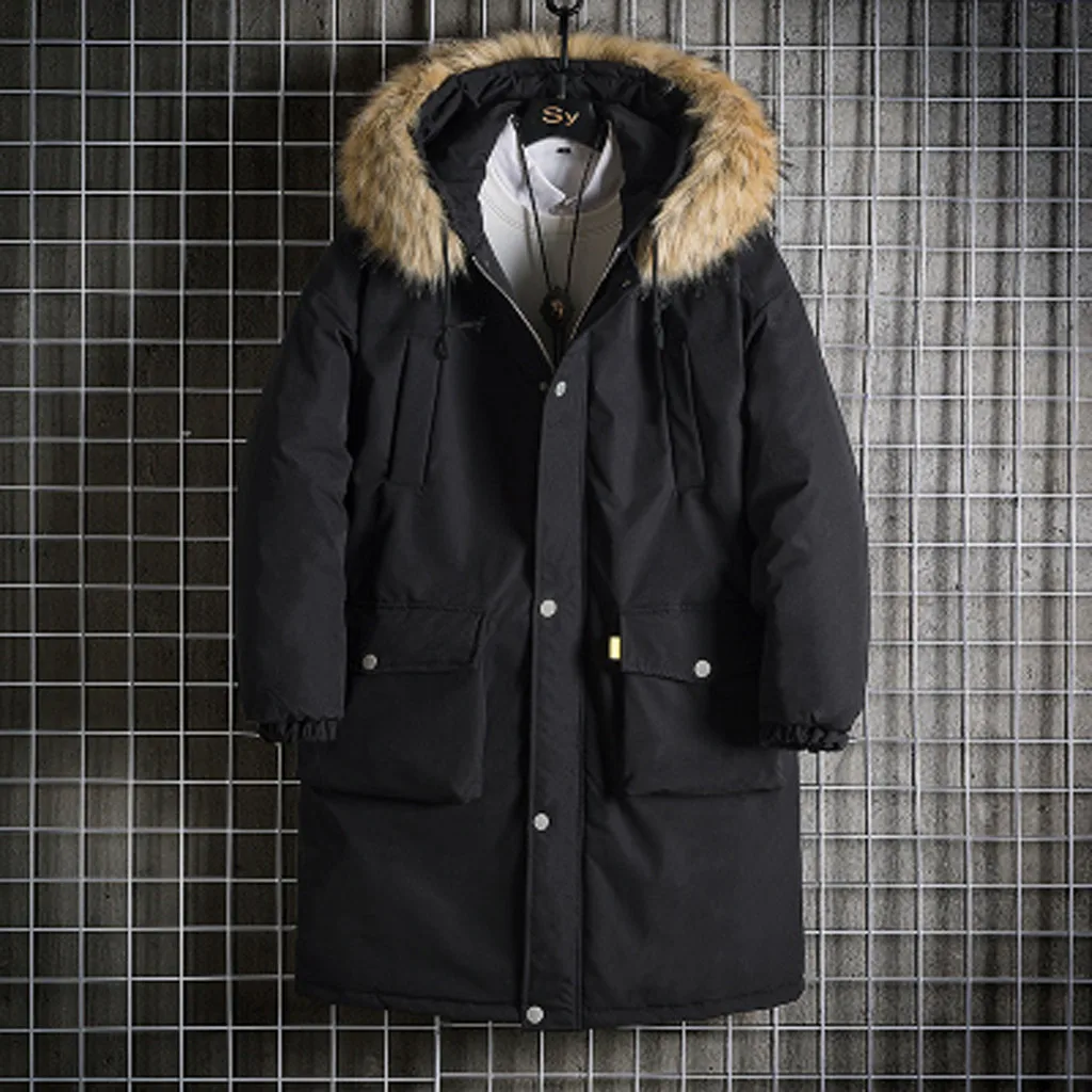 Winter Men Warm Jacket New Style Fashion Fur collar Hooded Thickening Cotton Casual Loose Large Size Men Parkas