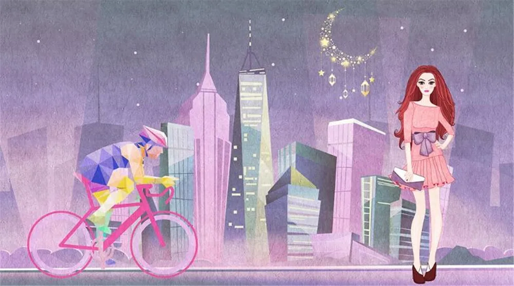 

Milofi manufacturers custom wallpaper mural 3D hand-painted fashion city night view modern tooling background wall