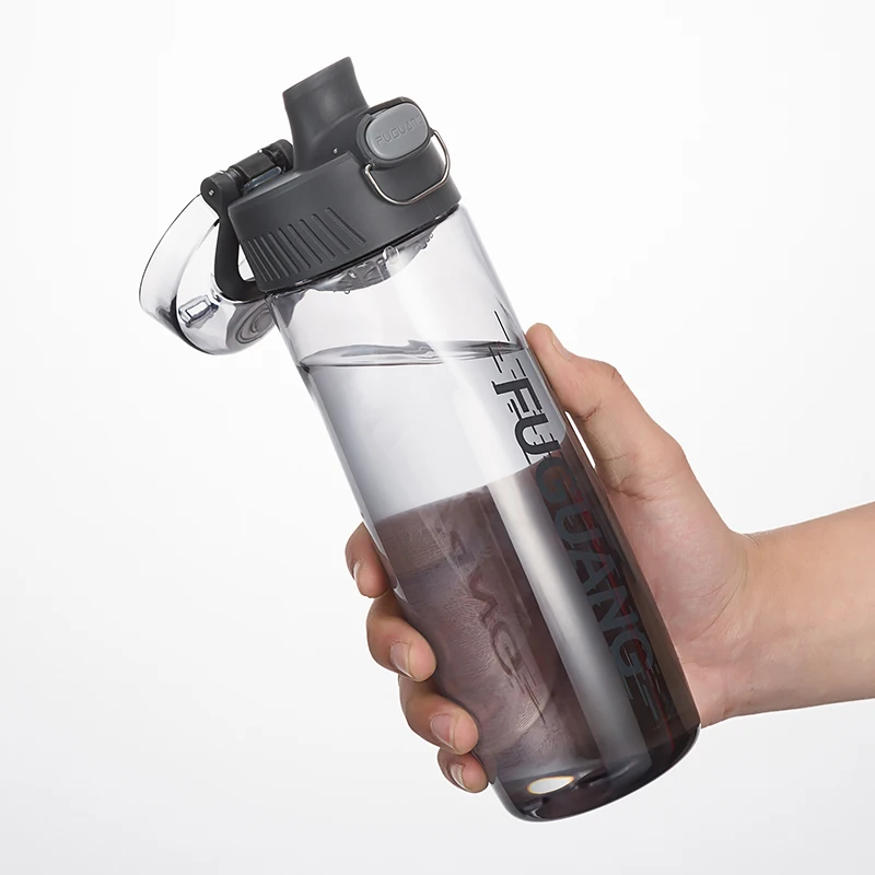 Прозрачная пластиковая спортивная чашка для воды портативная Минималистичная