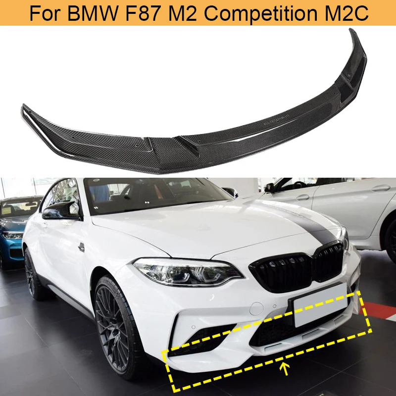 

Car Front Bumper Lip Chin Spoiler for BMW 2 Series F87 M2 Competition M2C 2017-2020 Front Bumper Lip Chin Splitters Carbon Fiber