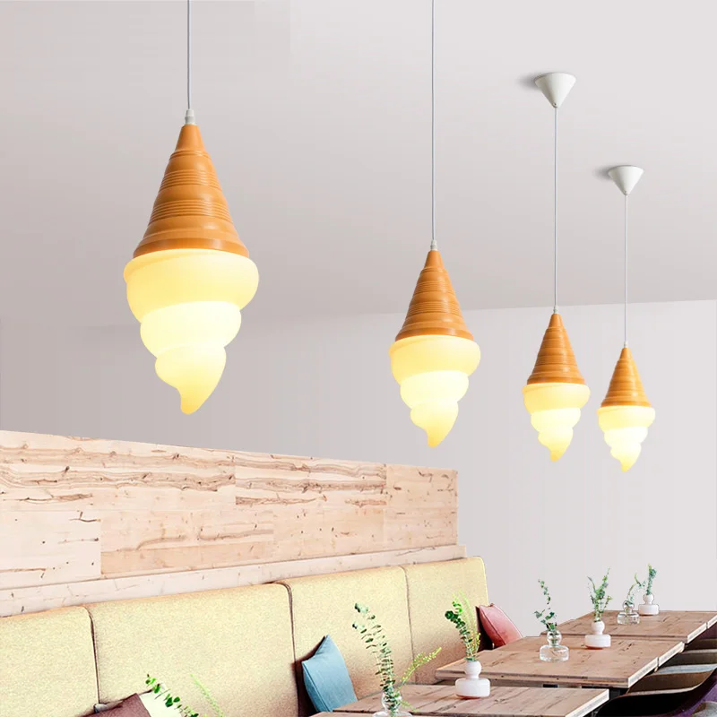 

Led Single Head Restaurant Chandelier Modern Ice Cream Chandelier Milk Tea Shop Decorative Lighting E27 Kitchen