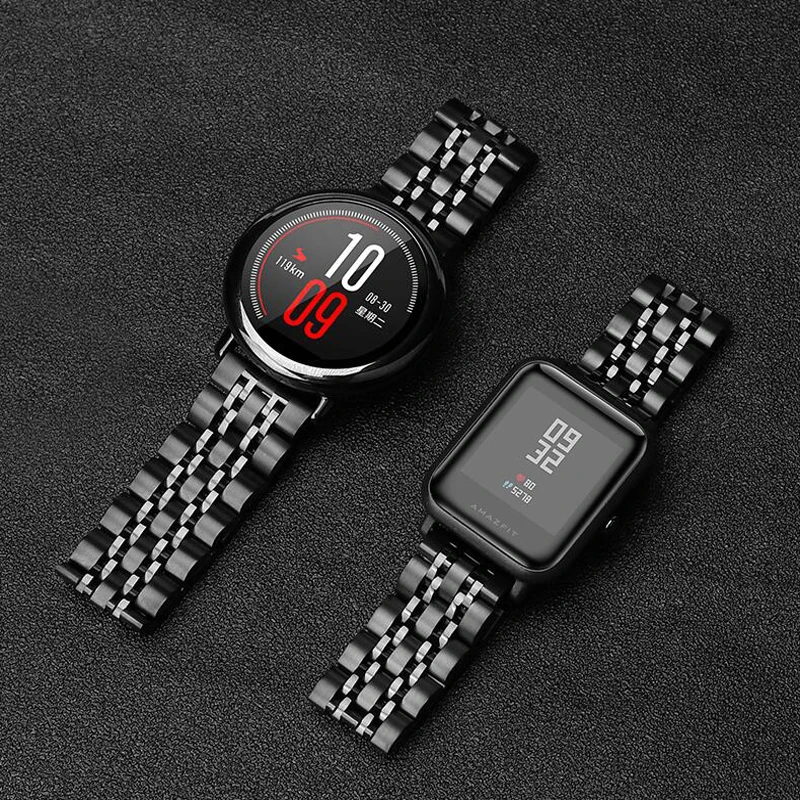 Браслет Для Xiaomi Amazfit ремешок Bip для huami Amazfit Pace Stratos gtr 47 мм ремешок из нержавеющей стали gts gtr 42 мм ремешок для часов