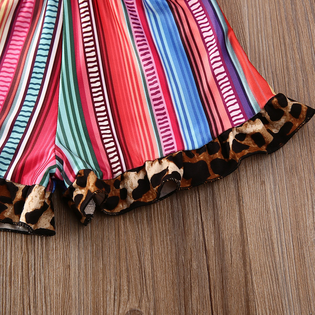 Одежда с леопардовым принтом для маленьких девочек 1 4 лет футболка бахромой