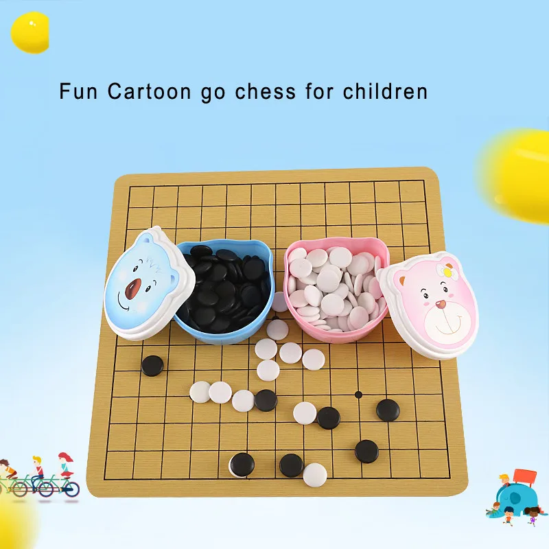 Хорошая сделка Веселые Семейные игры 160 шт Go Chess Renju игровой набор, кожаный лист доска мультфильм коробка для хранения для детей Обучающие