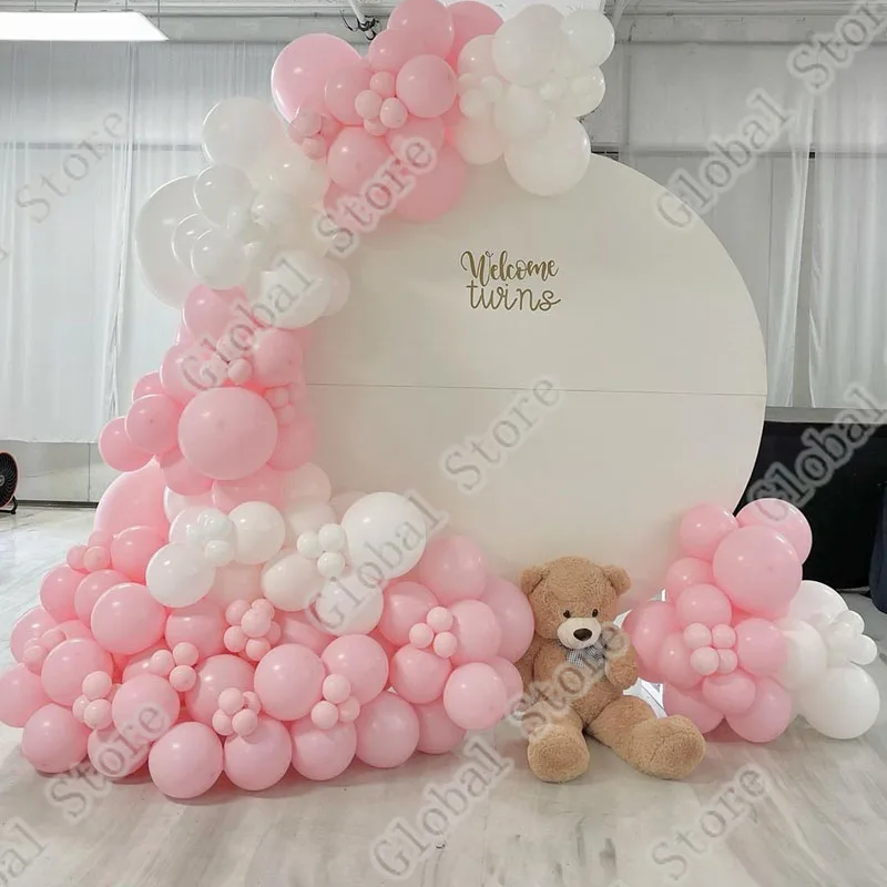 

167Pcs White Pink Latex Balloons Birthday Decoration Party Decor Ballons Event Decoration Happy Balloon Other Balloon Glue Dot