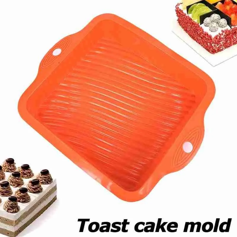 

Easy Cleaning Toast Box Square Microwave Oven Tray Mould High Bread Temperature Cake Wavy Pan Resistance Bottom Mold Baking O5S6