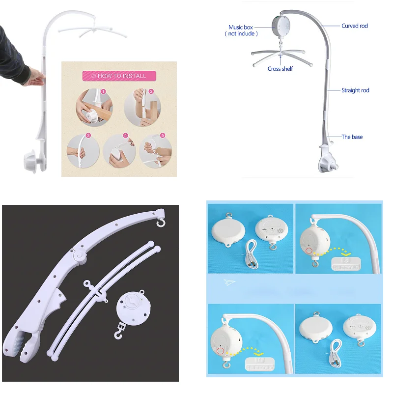 Держатель кронштейна для детской кроватки Музыкальная шкатулка с батарейным