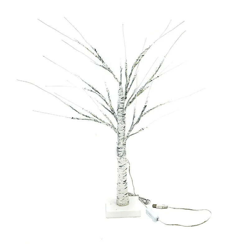 

2021 Led Tree Light For Silver Birch Lamp Decorations Home Indoor Modern Creative USB Operated Warm White Lighted Tree