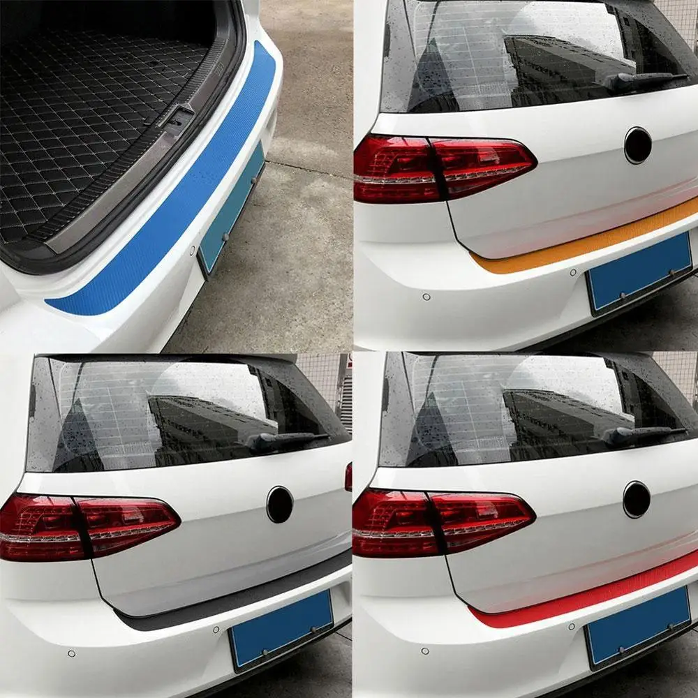 

3D Carbon Fiber Car Rear Bumper Trunk Scuff Protective Trim Cover Sill Edge Decal Sticker Strip Guard Anti-Scratch H4Z7
