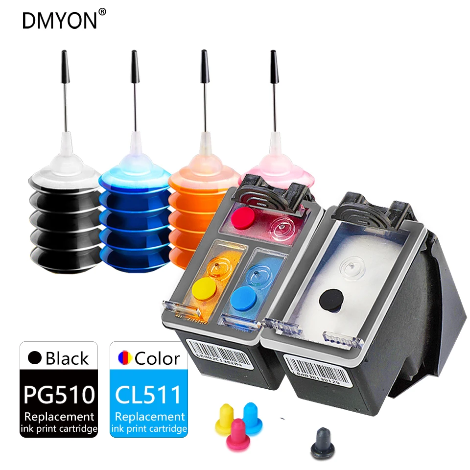 Многоразовый чернильный картридж DMYON PG510 CL511 совместимый для Canon 510 511 IP2700 MP250 MP240 MP490