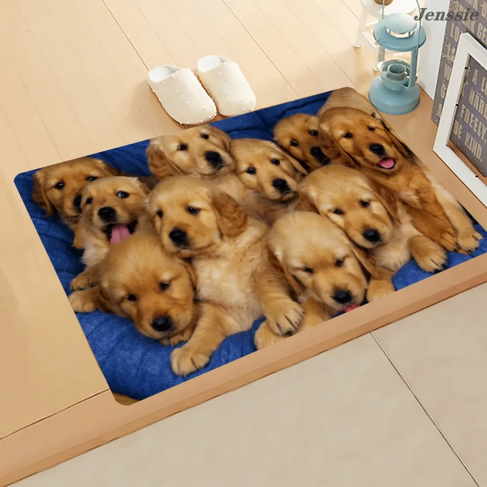 Золотистый ретривер хаски 3D Оформление интерьера нескользящий напольный коврик