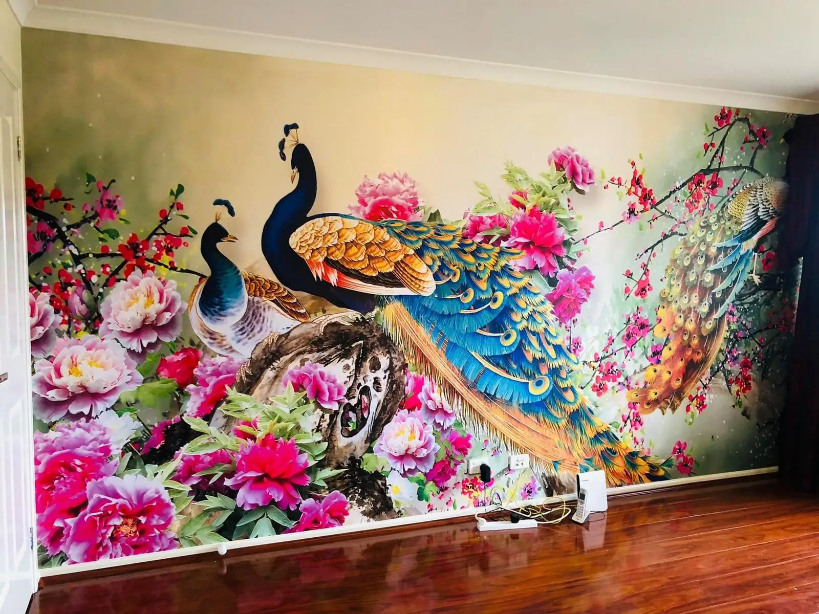 

beibehang Custom papel de parede 3D Peacock flowers mural wallpaper for walls TV background wall mural 3d wallpaper home decor