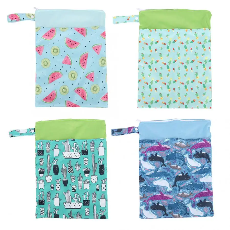 Дорожная мокрая сумка Детские водонепроницаемые тканевые подгузники на одной