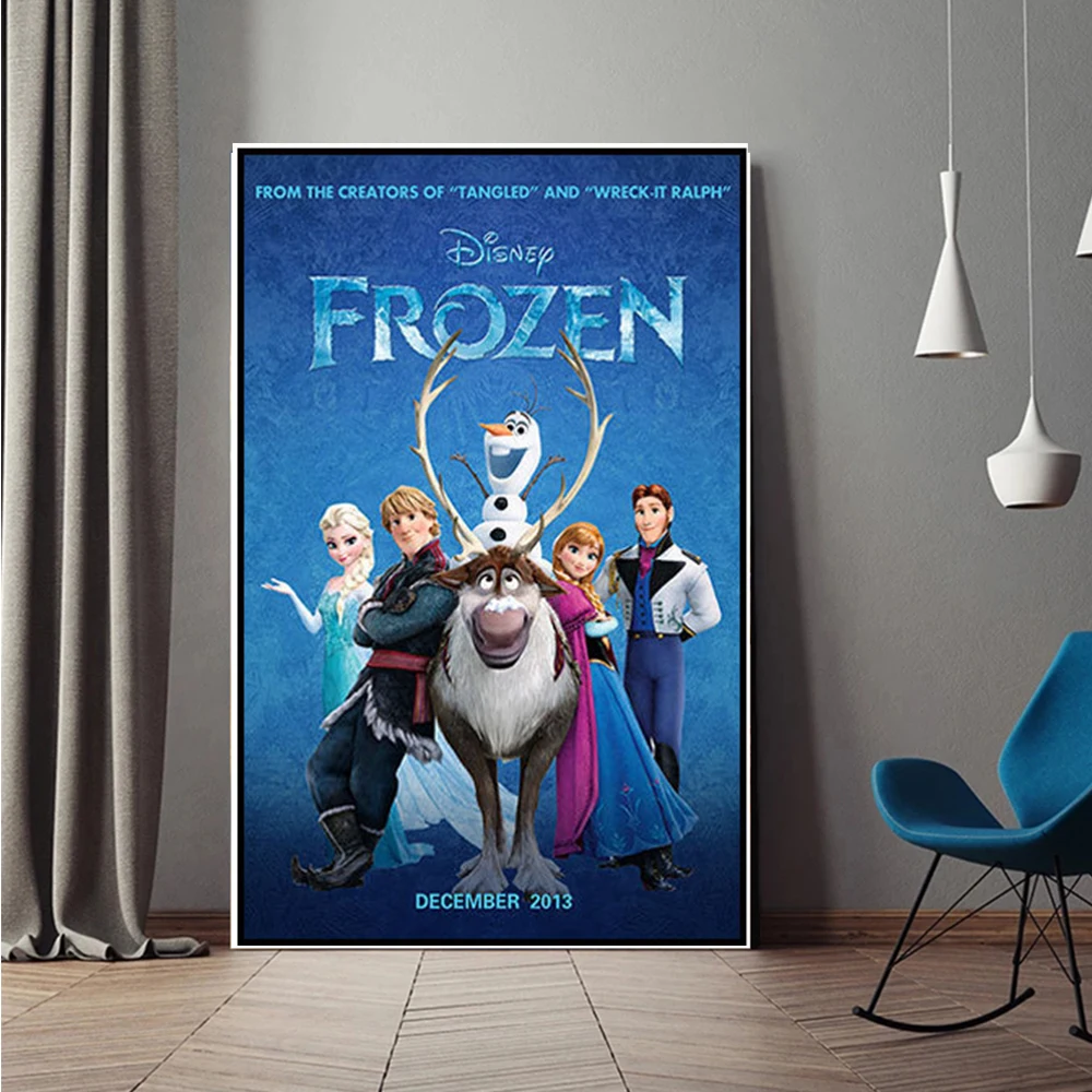 

Disney Movie Frozen Canvas Painting Wall Art Anna And Elsa Princess Posters Prints For Kids Bedroom Cartoon Home Decor