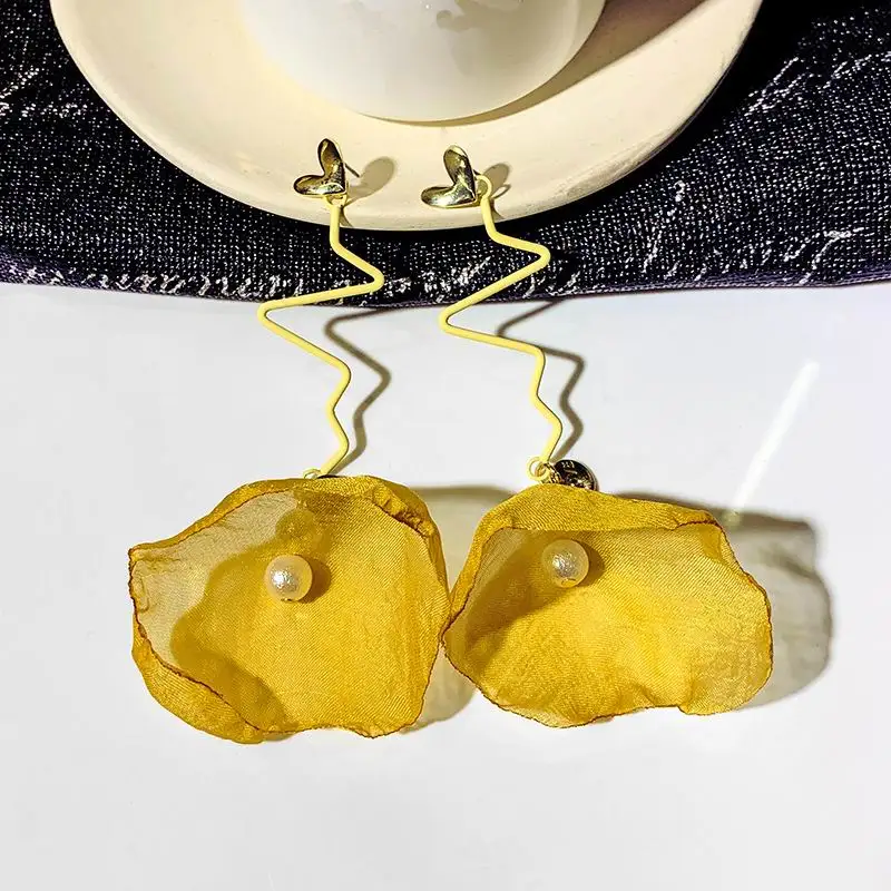 Женские длинные серьги капельки с жемчугом подарочные украшения в форме сердца