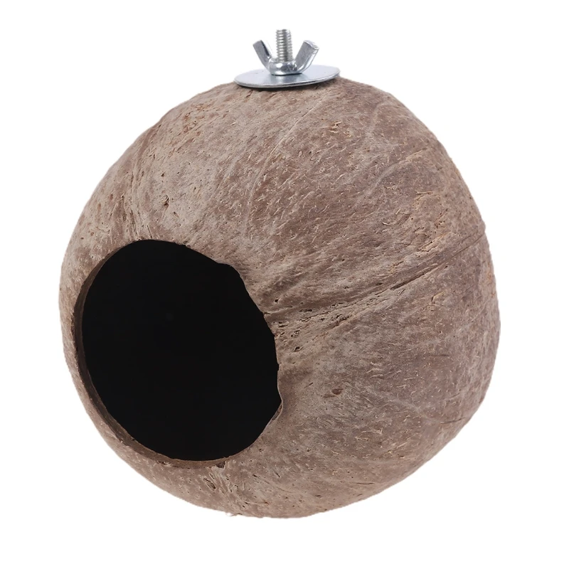 

Parrot Nest Natural Coconut Shell House Cage Feeder Parakeet Birds Squirrel Hamster Toys Pet Breed Decoration Supplies Pendant