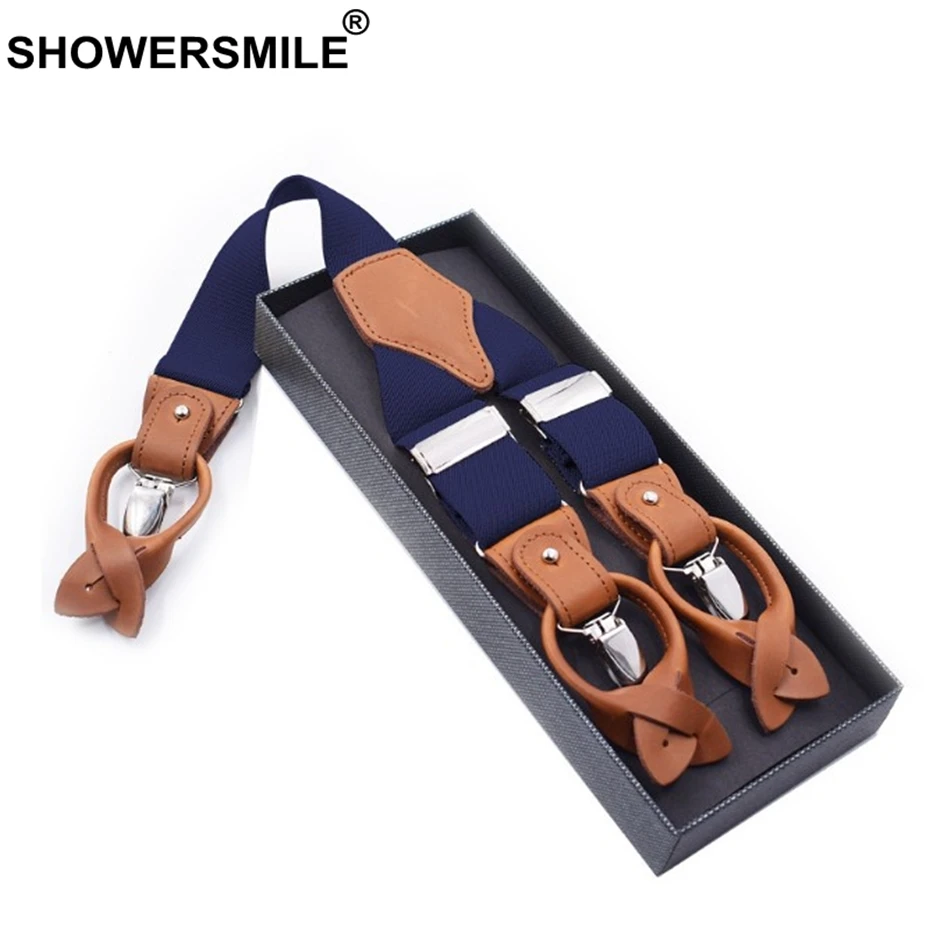 Мужские кожаные широкие подтяжки shomersmile однотонные красные на лямках 3 5 см цвета