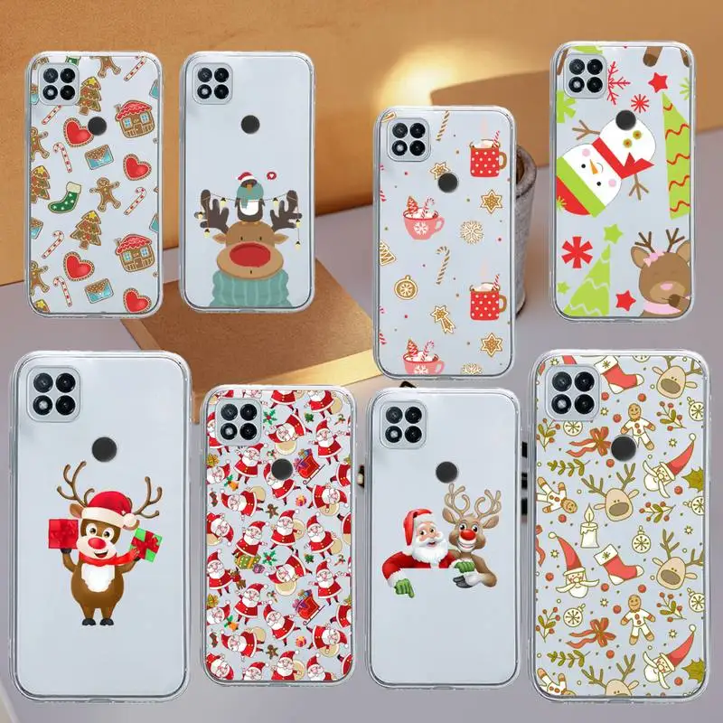 

Merry Christmas Deer Snowman Phone Case Transparent for Xiaomi redmi note 8 9 10 11 t lite pro ultra mix 4 k40