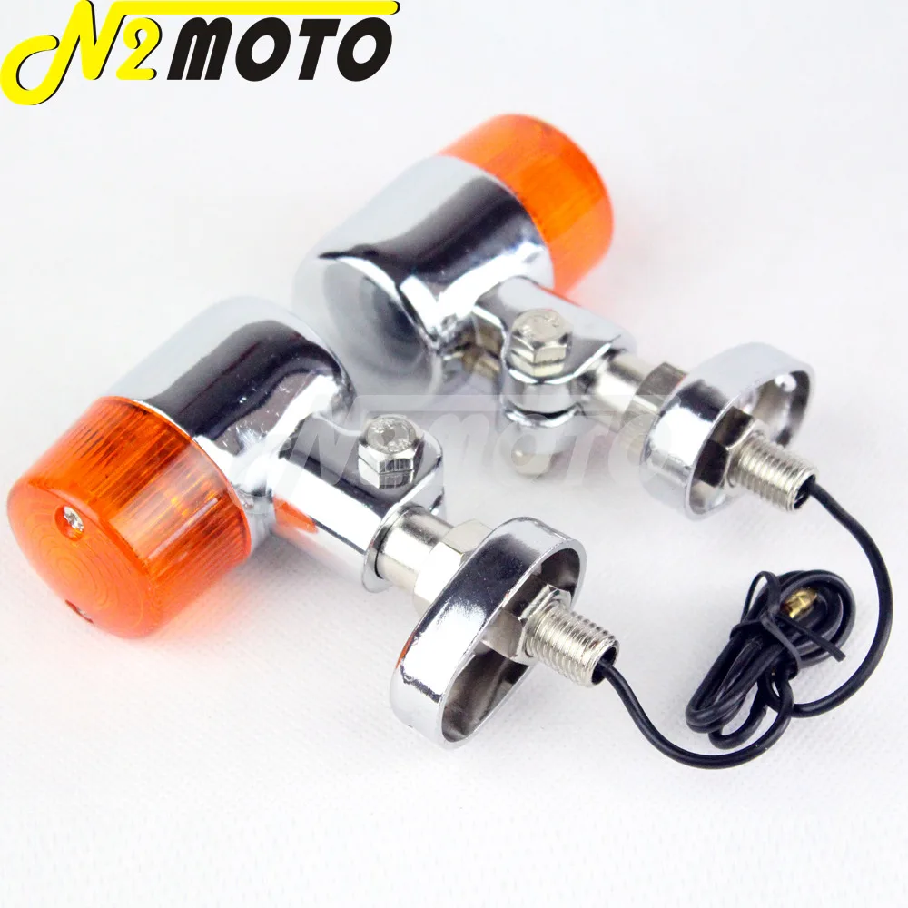 Мотоциклетный круглый хромированный поворотный сигнал 10 мм желтый индикатор