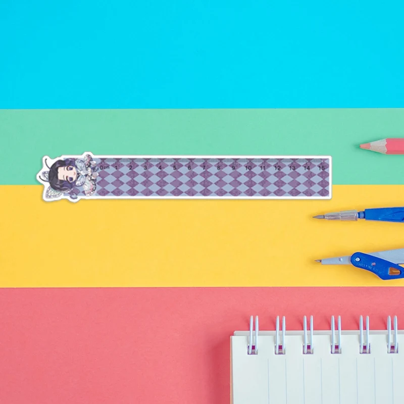 

1pcs Anime Demon Slayer Kamado Tanjirou Cosplay Ruler Measuring Scale Students Cartoon Measure Ruler Gift for Kids