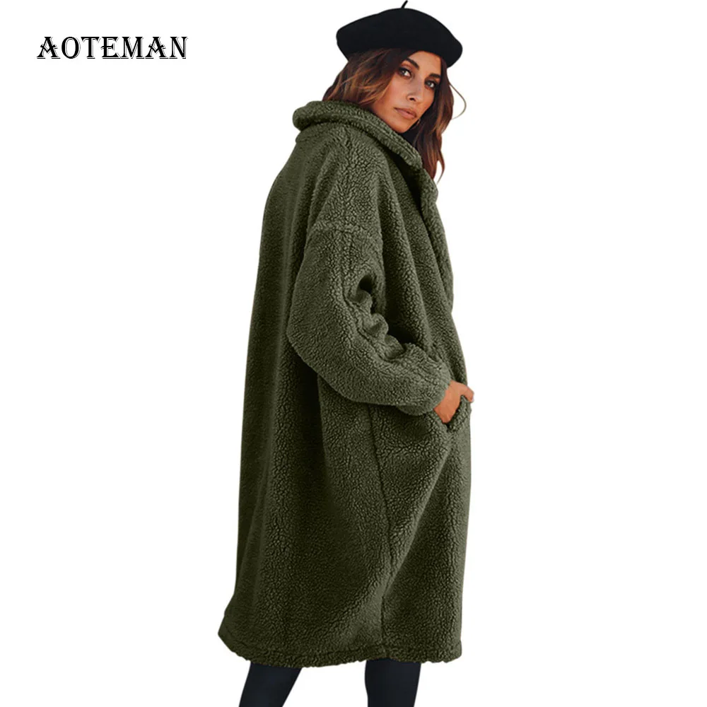 Зимнее пальто из искусственного меха для женщин 2020 повседневные большие длинные