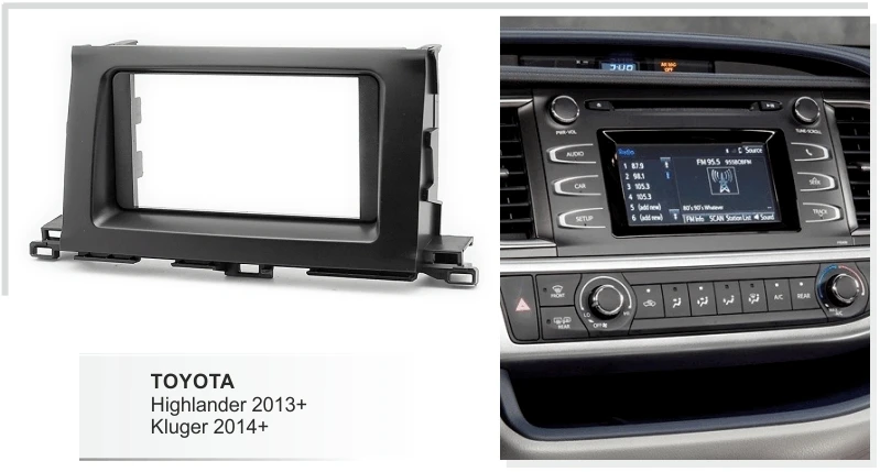 Двойная Din Автомобильная Радио панель для Toyota HighLander 2013 + Kluger 2014 набор приборной