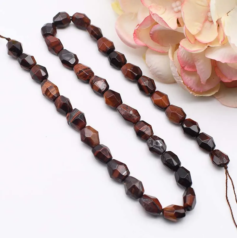 

8x10mm--9x11mm Natural Faceted Tiger's eye stone beads For DIY necklace bracelet jewelry making 15 "free delivery