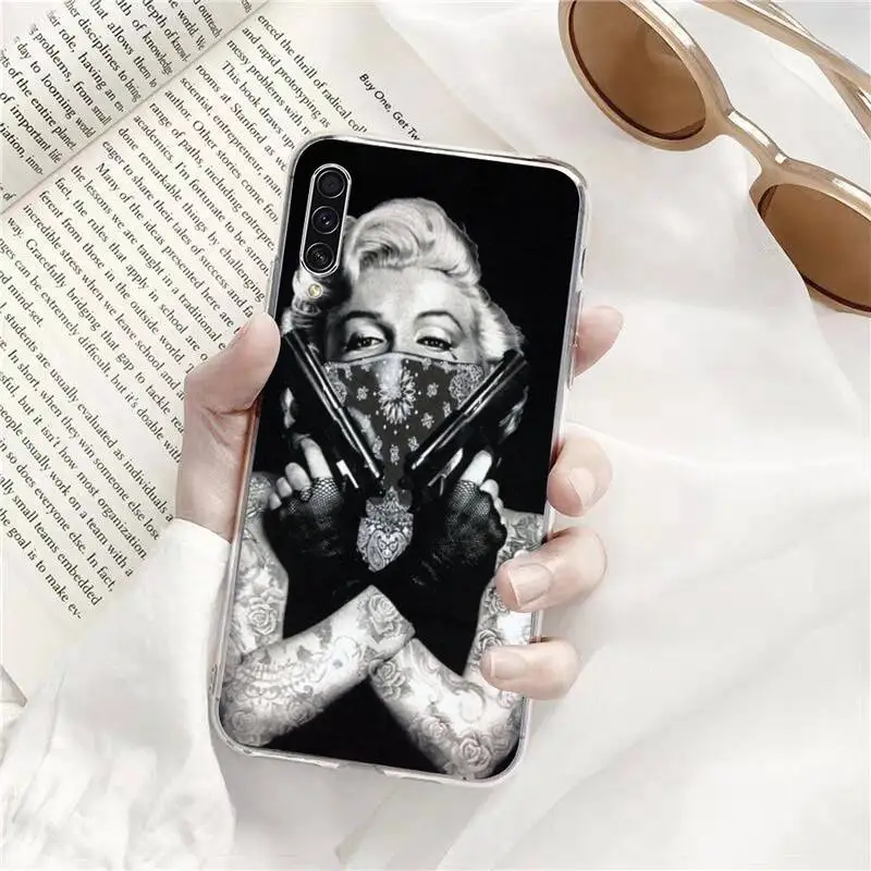 

Sexy girl Marilyn Monroe fashion Phone Transparent Samsung A71 S9 10 20 HUAWEI p30 40 honor 10i 8x xiaomi note 8 Pro 10t 11