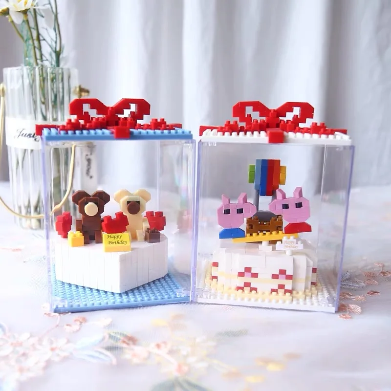 Конструктор в виде торта из серии Creator милый прозрачный подарок 3D модели игрушки