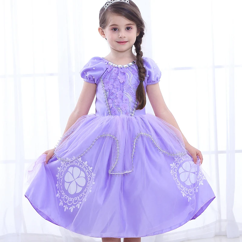 Летние платья принцессы для девочек Детский карнавальный костюм Белль одежда
