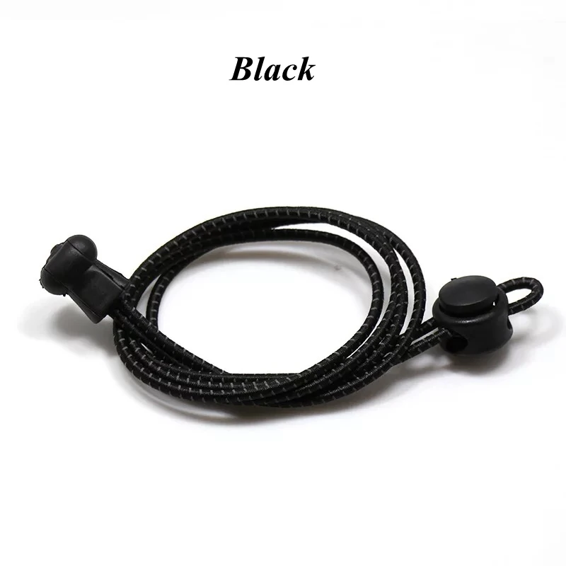 Черный Elastic Shoelaces Reflective Round Shoe laces No Tie Kids Adult Safety Stretching Lock Shoe lace Sneakers Quick Lazy laces - Цвет: Черный