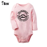 2nd amendment crossed guns abstract arrow minded nautical compass newborn baby outfits long sleeve jumpsuit 100 cotton
