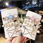 Женские акриловые заколки для волос, элегантные Геометрические жемчужные заколки для волос, 4 шт.компл., модные аксессуары для волос