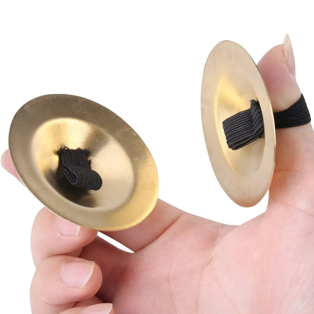 

1Pair Child Musical Instrument Toys Metal Early Education Baby Copper Cymbals Silver Belly Dance Finger Dial Pads