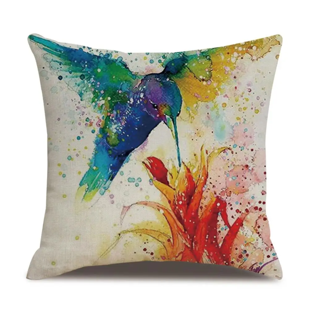 

Sidixi Watercolor Parrot Birds Cushion Covers Animals Fashion Flower Pillows Covers Throw Pillow Cases Bedroom Sofa Decoration