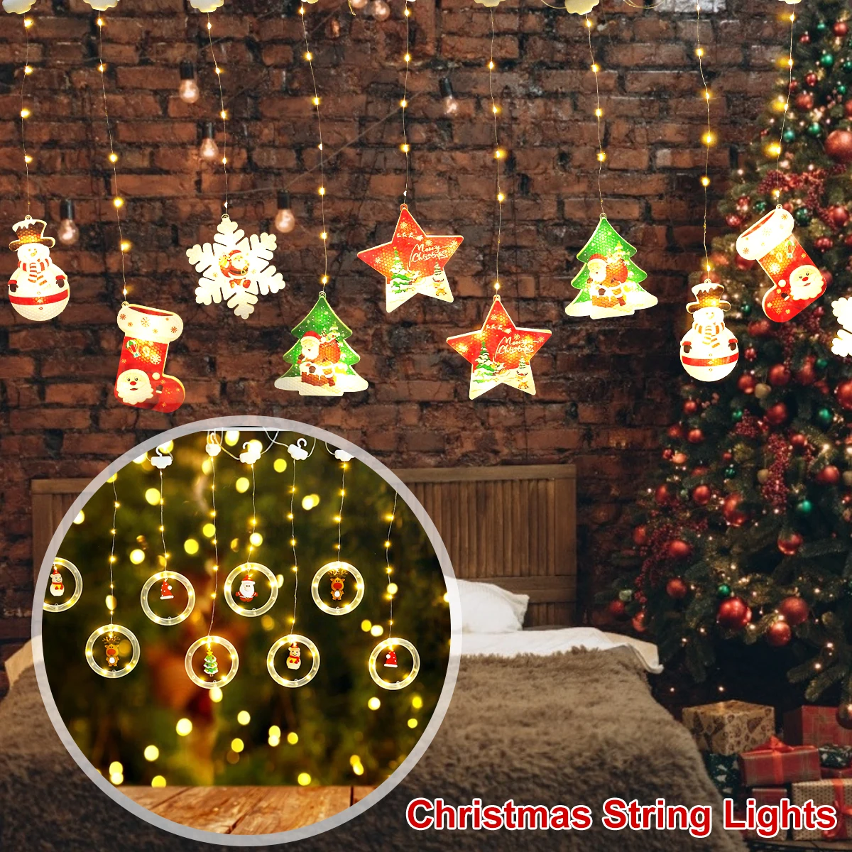 

Christmas Light String LED Decorative Light String USB Powered Hanging Lights Novelty 3D Lights Home Party Patio Decoration