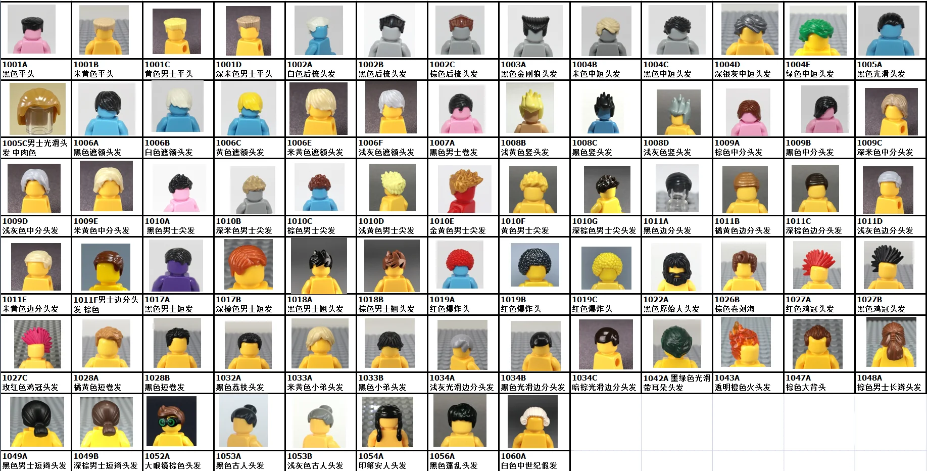 10 шт./лот блоки MOC детали для фигурок сделай сам мужские волосы Мини-куклы