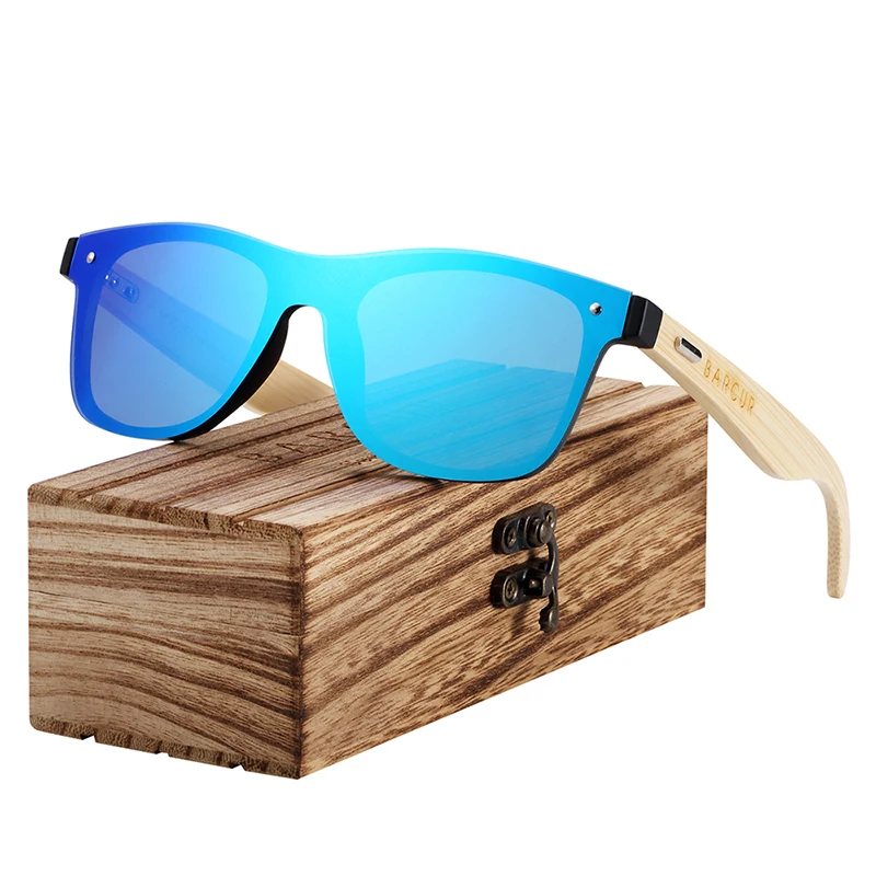 BARCUR, новинка, поляризационные, бамбуковые солнцезащитные очки для мужчин и женщин, ручная работа, дерево, солнцезащитные очки, черные линзы, UV400, очки oculos de sol