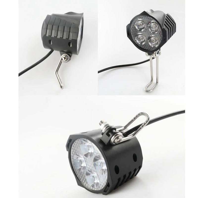 

E-Bike Led Headlight 12V 24V 36V 48V 60V 72V Bicycle Light with Horn Waterproof Front Headlight