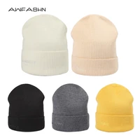 2021 new winter knitted hat womens hat warm soft solid color mens hat beanie casual hat unisex skull cap for female wholesale