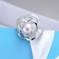 meibapj natural pearl luxurious flower brooch s925 solid silver corsage ornaments fine workmanship jewelry for womens gift