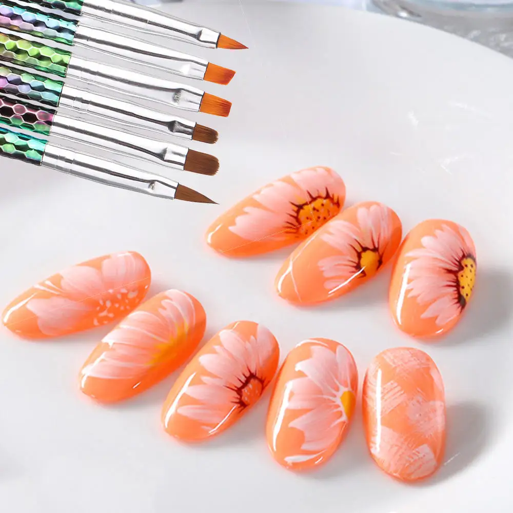 6 шт./лот ручка для ногтей сотовая цветная стержень фототерапия кристальная