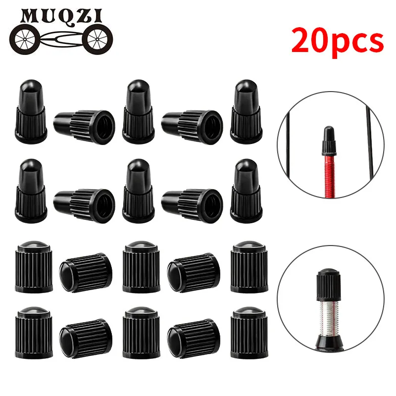 

MUQZI 20PCS Bike Tire Valve Cap Presta Schrader Tire Valve Covers MTB Road Bicycle Accessories AV/FV Valve Dustproof Caps