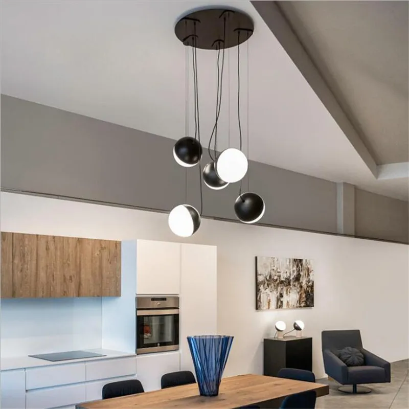 

Modern DIY Ball Led Suspension Creative Loft Iron Glass Light Foyer Dining Room Bar Apartment Decor Designer Pendant Light 1906