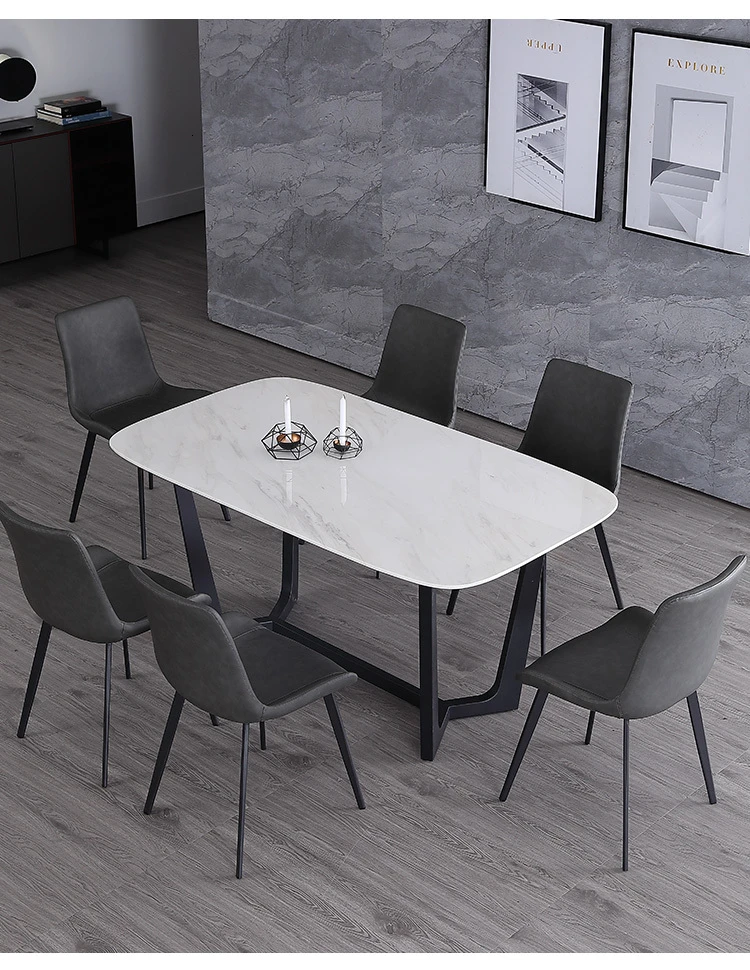 Dining Chair Home Modern Minimalist Nordic Restaurant Ins Net Red Light Luxury Leather Chair Creative Iron Chair Small Family